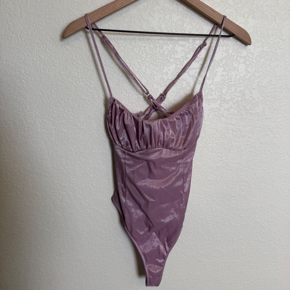 Balletcore Coquette Out From Under Bodysuit Medium Pink